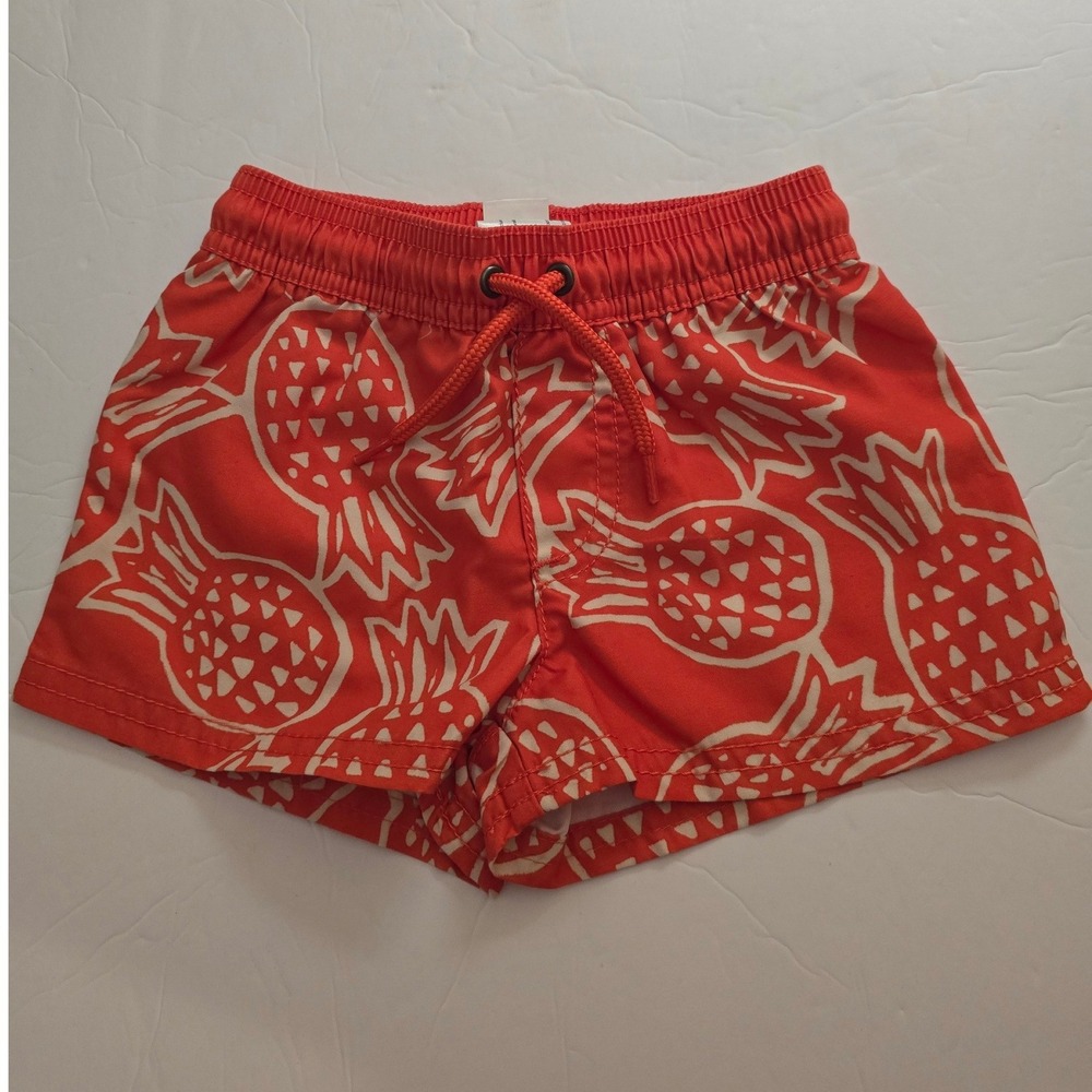 Carters Baby Boy Orange Pineapple Print Swim Trunks Shorts 12M